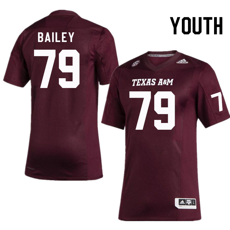 Youth #79 James Bailey Texas A&M Aggies College Football Jerseys Stitched Sale-Maroon - Click Image to Close
